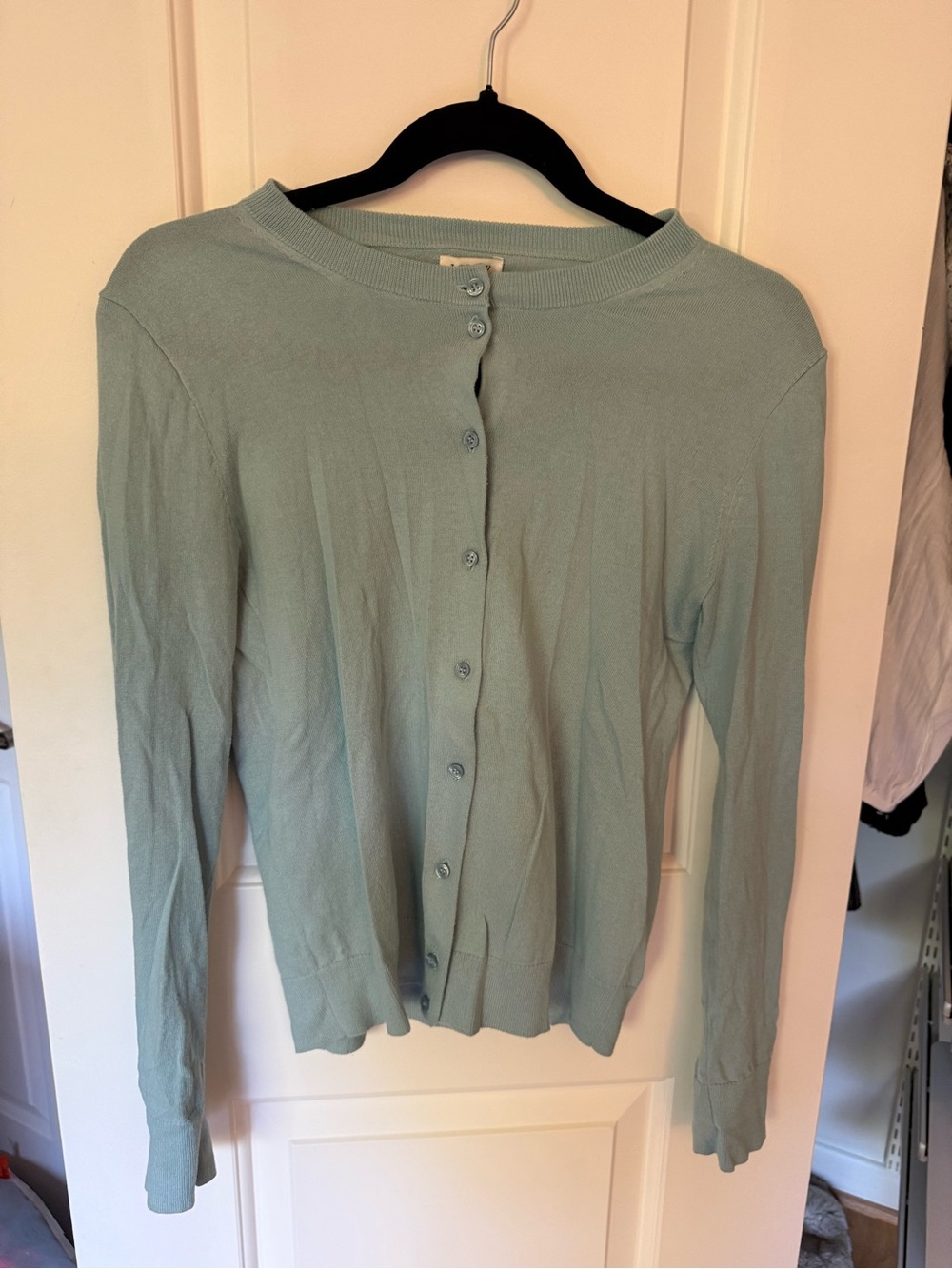 J Crew Classic Crewneck Button-Front Cardigan - Light Blue - Never Worn!